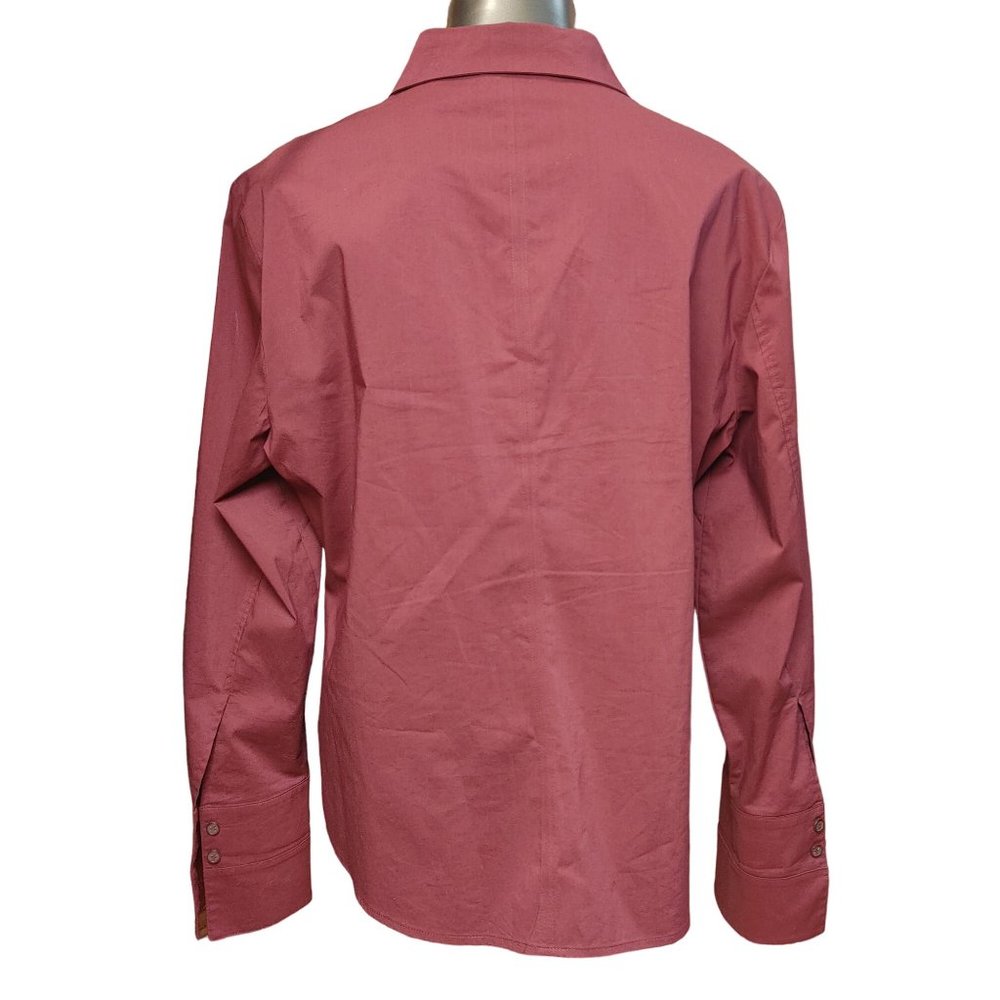 Worthington Stretch Easy Care Men's Red Long Sleeve Button Down Shirt 16 - Picture 2 of 3